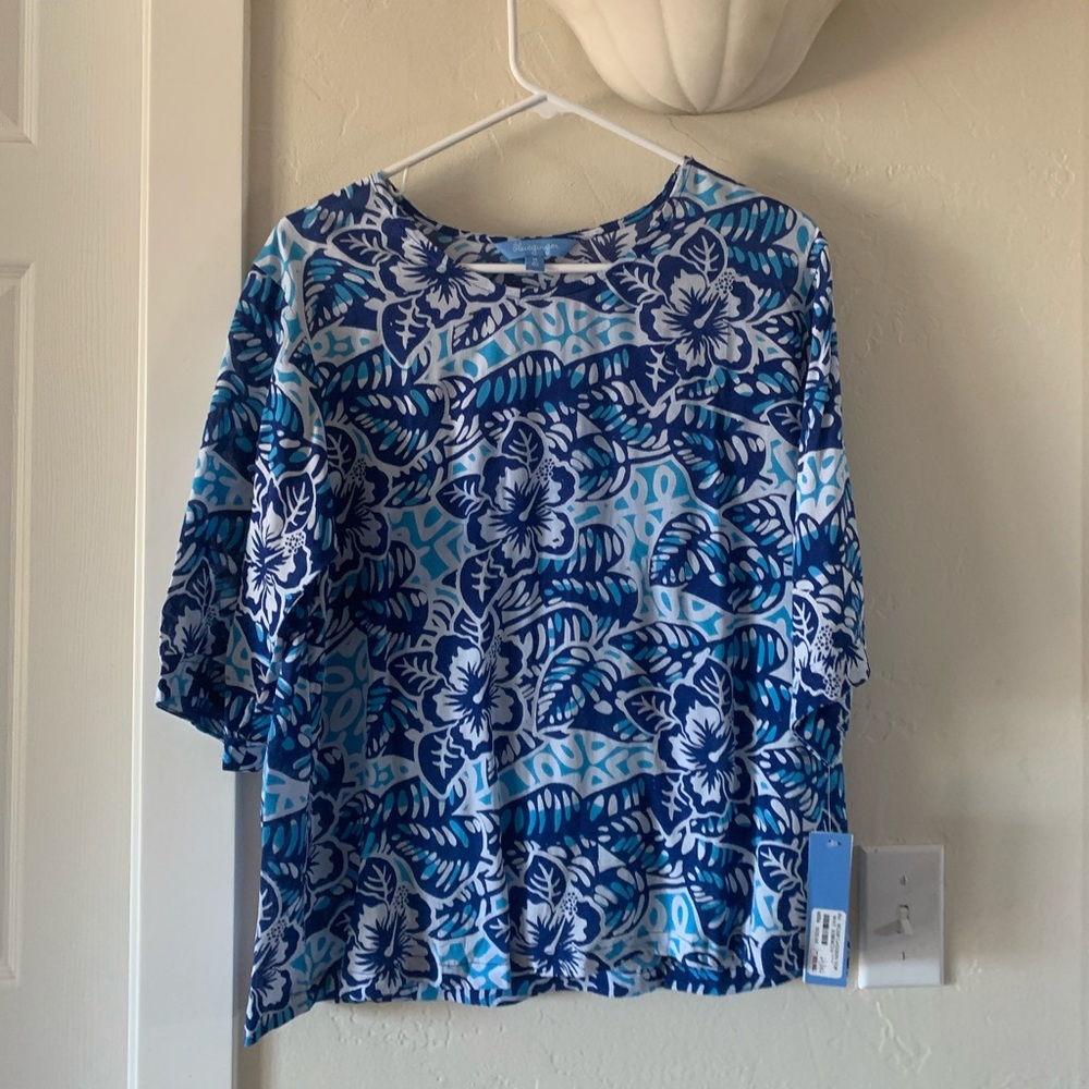 blue ginger hawaiian top